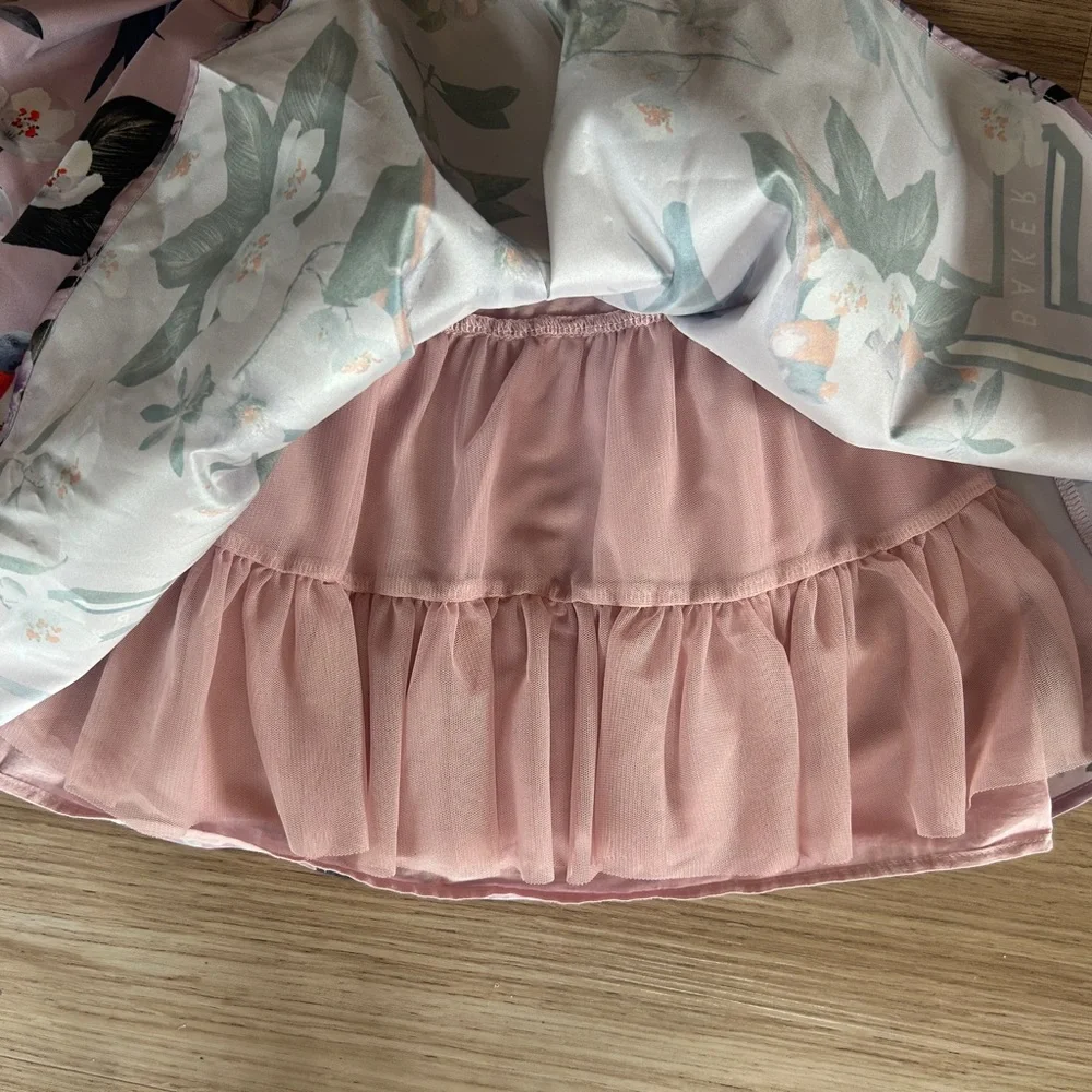 Baker By Ted Baker Girls Lavender Floral Dress Lined NWOT Size 2-3 Years - Picture 3 of 6